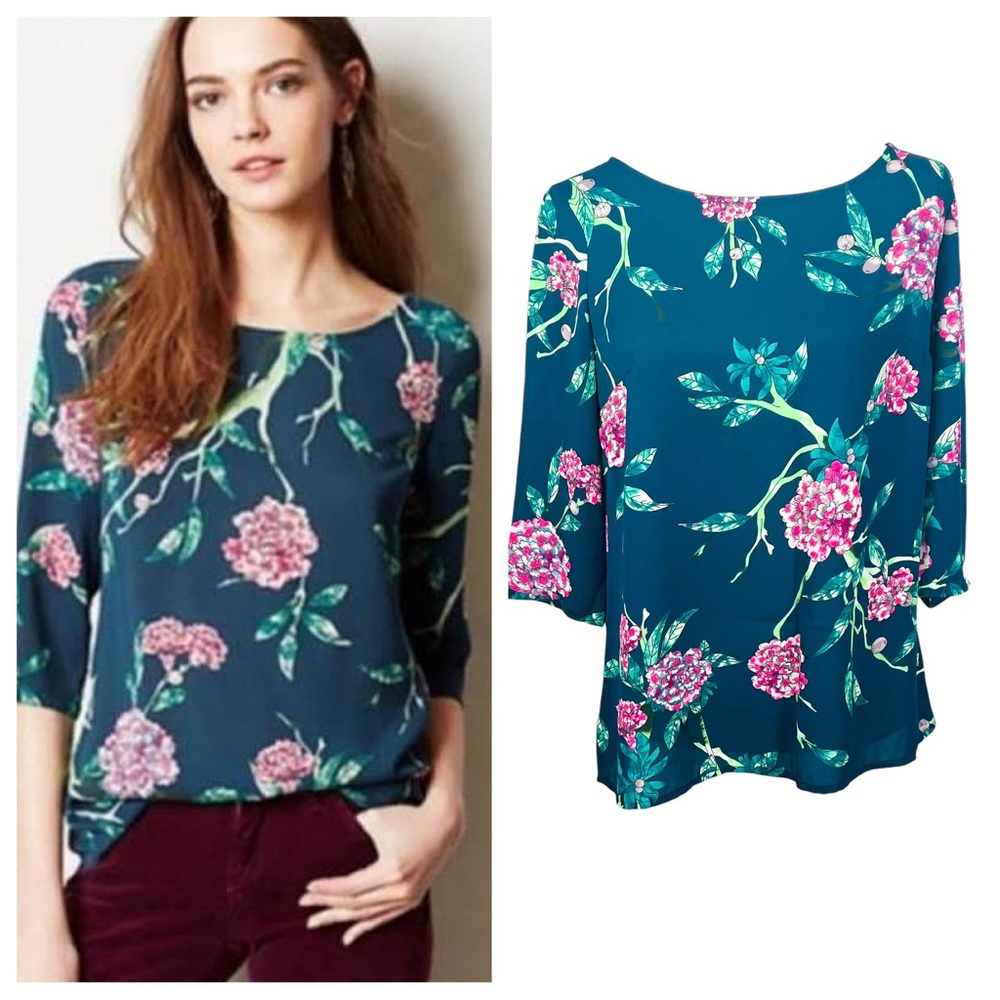 HD In Paris Eire Green Floral Blouse